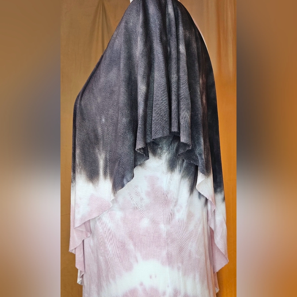 Juicy Couture Pink Gray Tie Dye Draped Poncho Overlay Top M NWOT - Picture 6 of 12